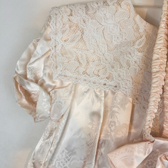 VTG Gunne Sax  Toddler Girl Dress Ivory Pink Lace Satin 3T Bloomers Head Band - Picture 7 of 9